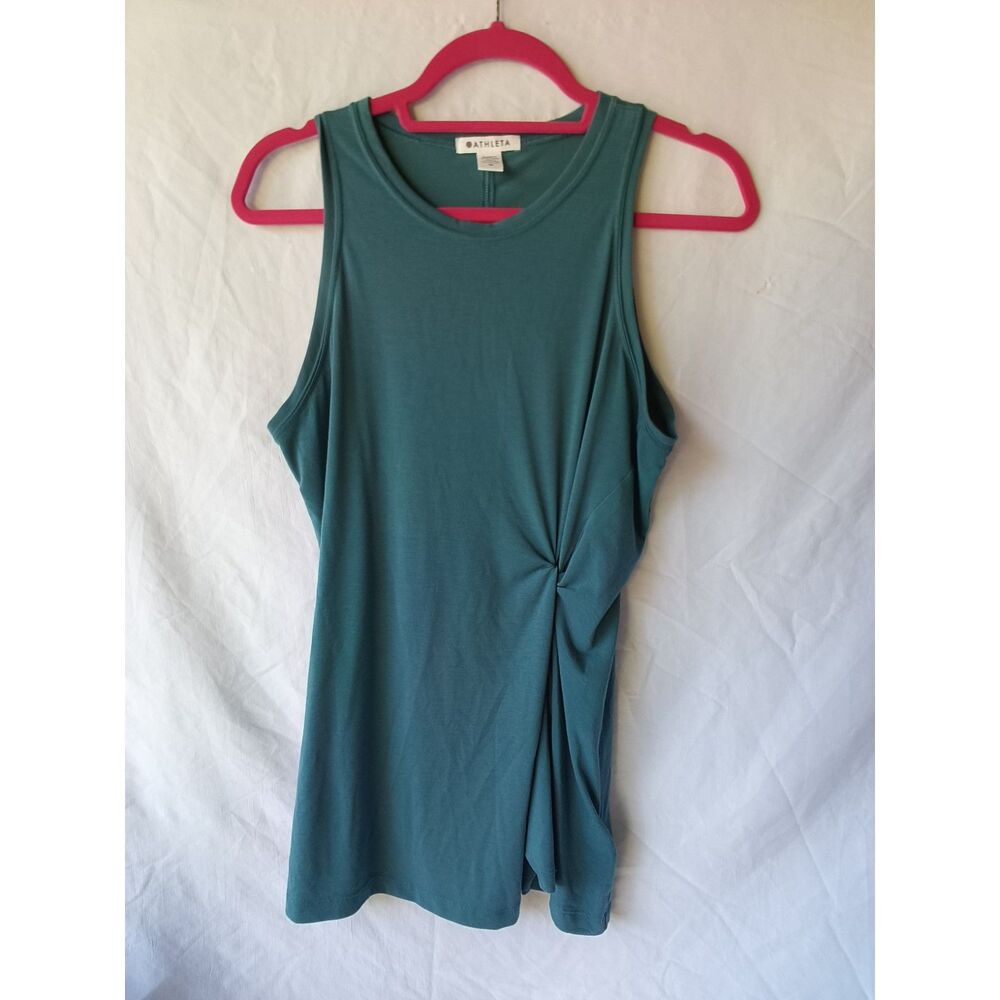 Athleta Medium Teal Tank with Front Twist/Gather Detail